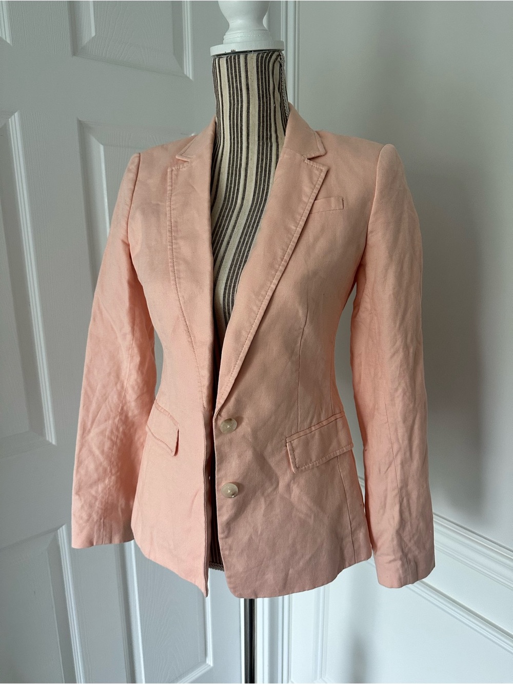 Banana Republic Perfect Peach Cotton Linen Blazer Size 2
